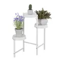 Produktbild: Relaxdays Pflanzenständer, 3 Ablagen, Metall & Kunststoff, HxBxT: 61 x 55 x 30 cm, Innenbereich, Blumenständer, weiß