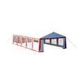 Produktbild: vidaXL Pavillon-Ersatzdach Ersatzdach Dachplane Zeltdach Seitenteile 10 x 5 m Rot&Weiß, 1000 x 500 cm