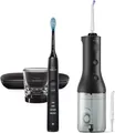 Produktbild: Philips kabelloser Power Flosser 3000 HX3866/43 Wasser-Flosser + DiamondClean 9000 - schwarz, Schwarz, Kabellose Munddusche, Tasten, Akku, 1 Kopf/Köpfe