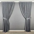 Produktbild: Vorhang Grau 2er Seitenschals Set Hochwertigegardine Turkischegardine Falten Tül
