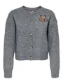 Produktbild: ONLY Damen Strickjacke gestrickter Cardigan mit Teddy-Motiv ONLTeddy 15357743 Medium Grey Melange Teddy M