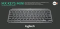 Produktbild: Logitech Tastatur MX Keys Mini, Wireless, Bluetooth, grafit Illuminated, DE, Retail 920-010479