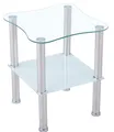 Produktbild: Beistelltisch aus Glas mit Ablage Satiniert abgerundet - 2-Ebenen-Design, Sic...