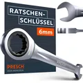 Produktbild: Presch Ratschenschlüssel 6mm – Minimaler Rückholwinkel (5°, 72 Zähne)