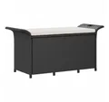 Produktbild: vidaXL Gartenbank Gartenbank mit Kissen Schwarz 116x46x57 cm Poly Rattan (1-St)