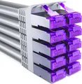 Produktbild: deleyCON 10x 1m CAT7 Netzwerkkabel - 10 Gigabit - RJ45 Patchkabel Ethernet Kabel (Kupfer, SFTP PiMF Schirmung) - LAN DSL Switch Modem Router Patchpanel CAT7 CAT6 CAT5 - Grau