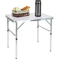 Produktbild: Campingtisch, klappbar, höhenverstellbar, HxBxT:70x75x55 cm, Aluminium, mdf, wetterfest, Gartentisch, weiß - Relaxdays