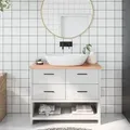 Produktbild: vidaXL Waschtischplatte Hellbraun 100x30x2 cm Massivholz Behandelt