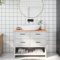 Produktbild: Vidaxx Waschtischplatte 100x30x2 cm, behandeltes Massivholz hellb