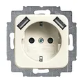 Produktbild: Busch-Jaeger 20 EUCB2USB-212 SCHUKO mit 2x USB-Anschluss Cremeweiß Busch-Duro 2000 SI