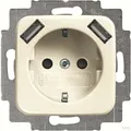 Produktbild: Busch-Jaeger 20 EUCB2USB-212 SCHUKO mit 2x USB-Anschluss Cremeweiß