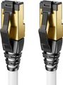 Produktbild: deleyCON 5m CAT8.1 LAN Kabel Patchkabel Netzwerkkabel - RJ45 LAN DSL Kabel Kupfer S/FTP Schirmung 2000 MHz 40 Gbit - CAT.8 Ethernet Kabel RJ45 Stecker vergoldet - Weiß