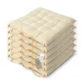 Produktbild: Homescapes 6er Set Stuhlkissen 40x40 cm Creme – Sitzkissen Outdoor/Indoor mit Baumwollbezug, Sitzpolster waschbar und Oeko-TEX-Zertifiziert für Esszimmer-, Küchen- & Gartenstühle