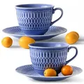 Produktbild: Konsimo® Kaffeservice, Blau, Keramik, 4-teilig, 15.7x7.5x15.7 cm, Essen & Trinken, Geschirr, Geschirr-Sets, Kaffeeservice