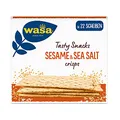 Produktbild: Wasa Tasty Snacks Crisps Sesam & Meersalz 190g | Extra dünner Knäckebrot-Snack mit Sesamsamen und Meersalz, 2 Packs, Ideal zum Snacken
