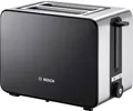 Produktbild: Bosch Haushalt TAT7203 Toaster mit eingebautem Brötchenaufsatz Edelstahl, Schwarz