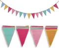 Produktbild: Crislove Wimpelkette, 4er Pack 5M Mehrfarbig Dreieck Flaggen, 15 Farben jedes