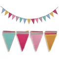 Produktbild: Wimpelkette Party Deko Flaggen 4er Pack 5M Mehrfarbig Stoff Dekoration Geburt...