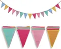 Produktbild: Mehrfarbige Wimpelkette 4er Pack 5M Leinenimitat Dekoration Hochzeit Geburtstag