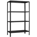 Produktbild: SCHULTE Regalwelt Steckregal mit 4 PowerMAX Fachböden, 65 kg Tragkraft, 180x120x40 cm (HxBxT), schwarz-struktur, Lagerregal, Kellerregal