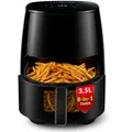 Produktbild: Lehmann Heißluftfritteuse Digital 3,5 L, Timer, Fritteuse fettfrei 80°C-200°C, Heissluft Friteuse, 8 Programme, Airfryer, Ohne Öl & Fett - Schwarz