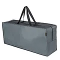 Produktbild: HENTEX Auflagentasche Schutzhülle für Gartenpolsterauflagen, 125×50×32cm cm, Aufbewahrung von Gartenpolster Aufbewahrung Tasche mit Tragegriff, Grau