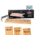 Produktbild: grillart® Premium Flammlachsbrett mit Halterung (Zedernholz) aus Edelstahl für herrlichen Flammlachs – auch ideal für Flammbauch – für Feuerschale sowie Grill und Lagerfeuer optimal geeignet