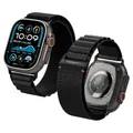 Produktbild: Spigen Basis-Stoffarmband mit Hakenverschluss Entwickelt für Apple Watch Ultra 2/1 49mm, Serie 11/10 46mm, 9/8/7 45mm, SE2/SE/6/5/4 44mm - Schwarz