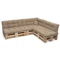 Produktbild: POKAR Palettenkissen mit schöner Steppung Auflage Palettensofa, Größe:8er Set, Farbe:Beige - Beige
