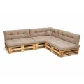 Produktbild: POKAR Palettenkissen Palletenauflagen Palettenpolster Palettensofa Palettenmöbel 8er Set: Sitzkissen 120x80 + Rückenlehne 120x40, Beige