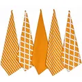 Produktbild: Penguin Home Premium Geschirrtuch aus 100% Reiner Baumwolle für die Küche, Set mit 5 Küchentüchern, weiche und langlebige Küchentücher, Handtuch-Set, maschinenwaschbar, 65 x 45 cm, Farbe – Ocker