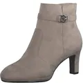 Produktbild: Stiefelette TAMARIS, Damen, Gr. 40, beige (taupe), Textil, Veloursleder, unifarben, Schuhe Stiefelette, Trichterabsatz, Abendschuh mit elegantem Zierriemchen mit Logoemblem