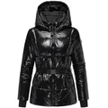 Produktbild: Navahoo Steppjacke Eisglanz 14 Glänzende Damen Winterjacke mit Taillengürtel schwarz S (36)