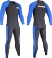 Produktbild: Cressi Wahoo Man Monopiece Wetsuit Black/Blue 2mm M/3-Einteiliger Neoprenanzug Herren aus 1,5/2 mm Soft Neopren Elastan zum Schnorcheln, Schwimmen Aktivitäten im Wasser, Schwarz/Blau, M/3