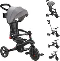 Produktbild: GLOBBER EXPLORER TRIKE FOLDABLE 4in1 – Kinderwagen, Dreirad, Laufrad, 10/8,5 Zoll, faltbar, höhenverstellbar, grau
