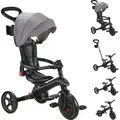 Produktbild: GLOBBER EXPLORER TRIKE FOLDABLE 4in1 – Kinderwagen, Dreirad, Laufrad, 10/8,5 Zoll, faltbar, höhenverstellbar, grau - Grau