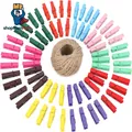 Produktbild: jijAcraft 100 Stück Mini Farbig Holz Wäscheklammern, Holzklammern klein für F...