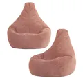 Produktbild: Icon Dalton Sitzsack Kinder, Rosa, 2er Pack, Flauschiger Cord Stoff, Sitzsack Cord mit Füllung, Bequemer Kinder Gaming Sessel, Kuschelsessel, Lese Sessel, Schlafzimmer, Kinderzimmer, Spielzimmer