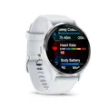 Produktbild: Garmin Venu 3 Steinweiss/Silber mit Schnellwechsel-Silikon-Armband