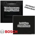 Produktbild: Herdset BOSCH Backofen Dampffunktion + Induktionskochfeld Booster autark 60 cm - Schwarz