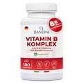 Produktbild: Bandini® Vitamin B Complex High Dose | 180 Tabletten mit bioaktiven Formen - Quatrefolic® Premium Folsäure | B-Komplex mit allen 8 B-Vitaminen | Vegan | 1 Tablette/Tag für 6 Monate Versorgung