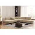 Produktbild: Ecksofa Designersofa VALENCIA in Stoff Quelle Hellbraun Universal - Hellbraun