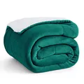 Produktbild: BEDSURE Sherpa Kuscheldecke Flauschig 150x200 - Sofadecke, Dunkelgrün