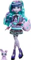 Produktbild: MONSTER HIGH Puppe und Sleepover Zubehör, Twyla Puppe mit Pet Bunny Dustin, Creepover Party, HLP87