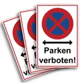 Produktbild: 3 Stück Absolutes Halteverbot parken verboten Schild 20 x 30 cm aus stabiler ...