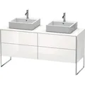 Produktbild: Duravit XSquare Konsolenwaschtischunterbau bodenstehend, für zwei Becken, 4 Auszüge, 1600x778x548mm, XS4927B2222, Farbe: Weiß Hochglanz Dekor