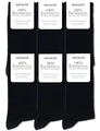 Produktbild: Occulto Herren 100% Baumwolle Socken 6er Pack (Modell: Roland) Schwarz 43-46