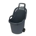 Produktbild: Gartentrolley HELPY mit 50 Liter Nutzvolumen, belastbar bis max. 60 kg. Räder auf Metallachse. In Grau