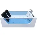 Produktbild: Home Deluxe - Whirlpool Badewanne Mit Lichttherapie Atlantic Xl 180 X 120 Cm Whirlpool Eckbadewanne Badewanne Wanne