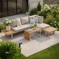 Produktbild: Gartenmöbel Set IBIZA MODULAR LOUNGE - 250cm - champagner greige - Aluminium